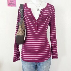 2000s chaps striped henley